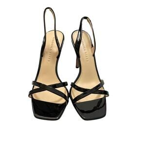 Veronica Beard Analita Patent Leather Halter Sandals Size 8